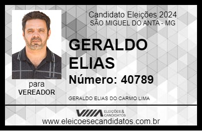 Candidato GERALDO ELIAS 2024 - SÃO MIGUEL DO ANTA - Eleições