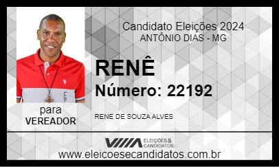 Candidato RENÊ 2024 - ANTÔNIO DIAS - Eleições