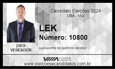 Candidato LEK 2024 - UBÁ - Eleições