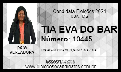 Candidato TIA EVA DO BAR 2024 - UBÁ - Eleições