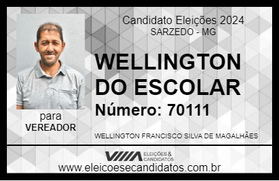 Candidato WELLINGTON DO ESCOLAR 2024 - SARZEDO - Eleições