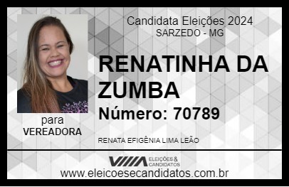 Candidato RENATINHA DA ZUMBA 2024 - SARZEDO - Eleições