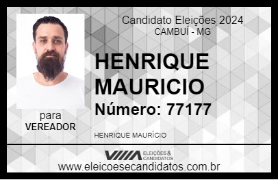 Candidato HENRIQUE MAURICIO 2024 - CAMBUÍ - Eleições