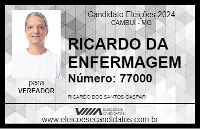 Candidato RICARDO DA ENFERMAGEM 2024 - CAMBUÍ - Eleições