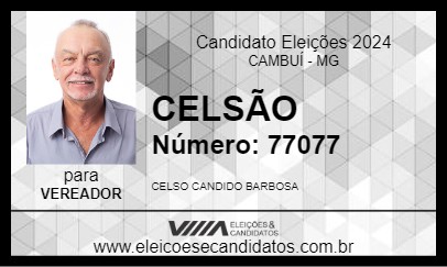 Candidato CELSÃO 2024 - CAMBUÍ - Eleições