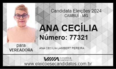 Candidato ANA CECÍLIA 2024 - CAMBUÍ - Eleições