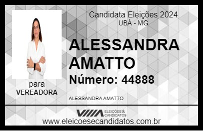 Candidato ALESSANDRA AMATTO 2024 - UBÁ - Eleições