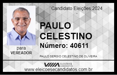 Candidato PAULO CELESTINO 2024 - LEOPOLDINA - Eleições