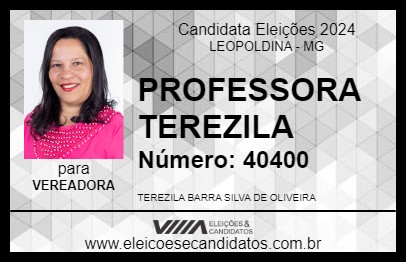 Candidato PROFESSORA TEREZILA 2024 - LEOPOLDINA - Eleições