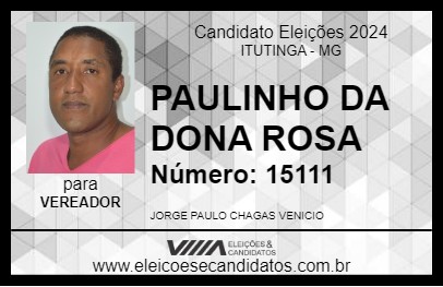 Candidato PAULINHO DA DONA ROSA 2024 - ITUTINGA - Eleições