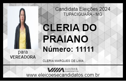 Candidato CLERIA DO PRAIANO 2024 - TUPACIGUARA - Eleições