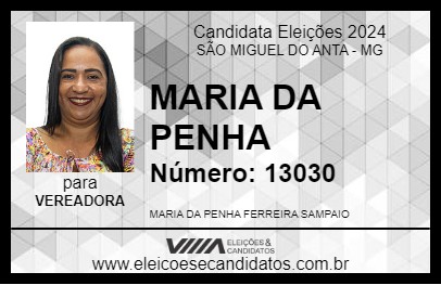 Candidato MARIA DA PENHA 2024 - SÃO MIGUEL DO ANTA - Eleições