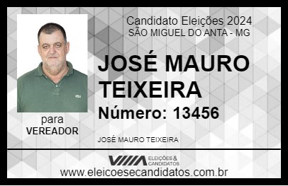 Candidato JOSÉ MAURO TEIXEIRA 2024 - SÃO MIGUEL DO ANTA - Eleições