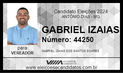 Candidato GABRIEL IZAIAS 2024 - ANTÔNIO DIAS - Eleições