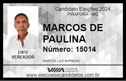 Candidato MARCOS DE PAULINA 2024 - PIRAPORA - Eleições