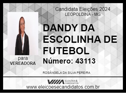 Candidato DANDY DA ESCOLINHA DE FUTEBOL 2024 - LEOPOLDINA - Eleições