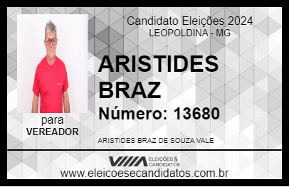 Candidato ARISTIDES BRAZ 2024 - LEOPOLDINA - Eleições