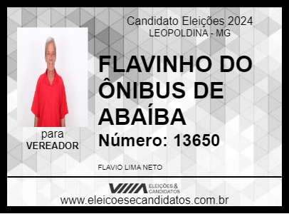 Candidato FLAVINHO DO ÔNIBUS DE ABAÍBA 2024 - LEOPOLDINA - Eleições