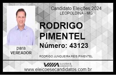 Candidato RODRIGO PIMENTEL 2024 - LEOPOLDINA - Eleições