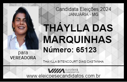 Candidato THÁYLLA DAS MARQUINHAS 2024 - JANUÁRIA - Eleições