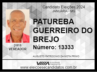 Candidato PATUREBA GUERREIRO DO BREJO 2024 - JANUÁRIA - Eleições