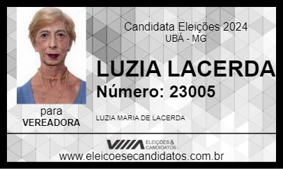 Candidato LUZIA LACERDA 2024 - UBÁ - Eleições