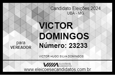 Candidato VICTOR DOMINGOS 2024 - UBÁ - Eleições