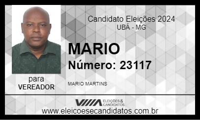 Candidato MARIO 2024 - UBÁ - Eleições