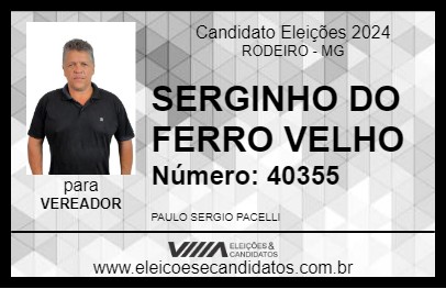 Candidato SERGINHO DO FERRO VELHO 2024 - RODEIRO - Eleições