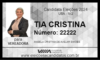 Candidato TIA CRISTINA 2024 - UBÁ - Eleições