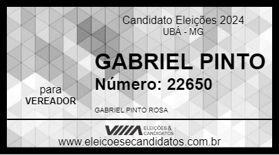 Candidato GABRIEL PINTO 2024 - UBÁ - Eleições