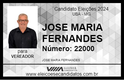 Candidato JOSE MARIA FERNANDES 2024 - UBÁ - Eleições