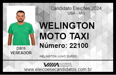 Candidato WELINGTON MOTO TAXI 2024 - UBÁ - Eleições