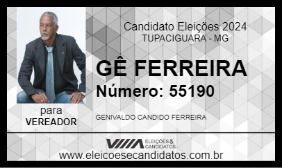 Candidato GÊ FERREIRA 2024 - TUPACIGUARA - Eleições