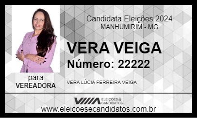 Candidato VERA VEIGA 2024 - MANHUMIRIM - Eleições