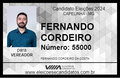 Candidato FERNANDO CORDEIRO 2024 - CAPELINHA - Eleições