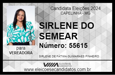 Candidato SIRLENE DO SEMEAR 2024 - CAPELINHA - Eleições