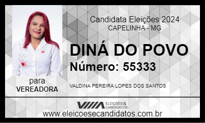 Candidato DINÁ DO POVO 2024 - CAPELINHA - Eleições