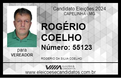 Candidato ROGÉRIO COELHO 2024 - CAPELINHA - Eleições