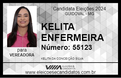 Candidato KELITA ENFERMEIRA 2024 - GUIDOVAL - Eleições