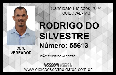 Candidato RODRIGO DO SILVESTRE 2024 - GUIDOVAL - Eleições