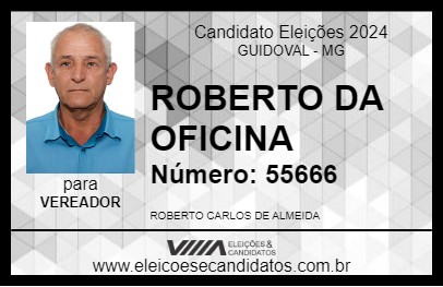 Candidato ROBERTO DA OFICINA 2024 - GUIDOVAL - Eleições