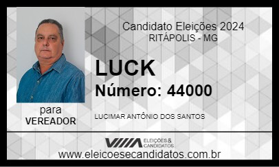 Candidato LUCK 2024 - RITÁPOLIS - Eleições