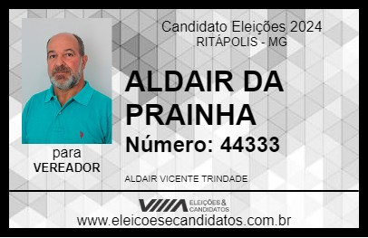 Candidato ALDAIR DA PRAINHA 2024 - RITÁPOLIS - Eleições