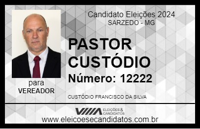 Candidato PASTOR CUSTÓDIO 2024 - SARZEDO - Eleições