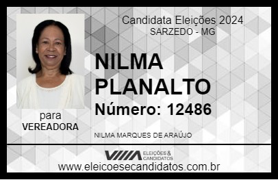 Candidato NILMA PLANALTO 2024 - SARZEDO - Eleições