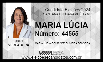 Candidato MARIA LÚCIA 2024 - SANTANA DO GARAMBÉU - Eleições