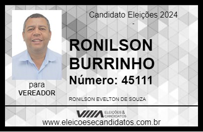 Candidato RONILSON BURRINHO 2024 - CORONEL FABRICIANO - Eleições