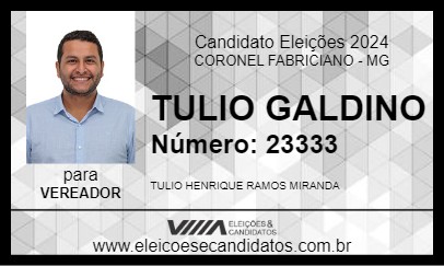 Candidato TULIO GALDINO 2024 - CORONEL FABRICIANO - Eleições