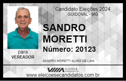 Candidato SANDRO MORETTI 2024 - GUIDOVAL - Eleições